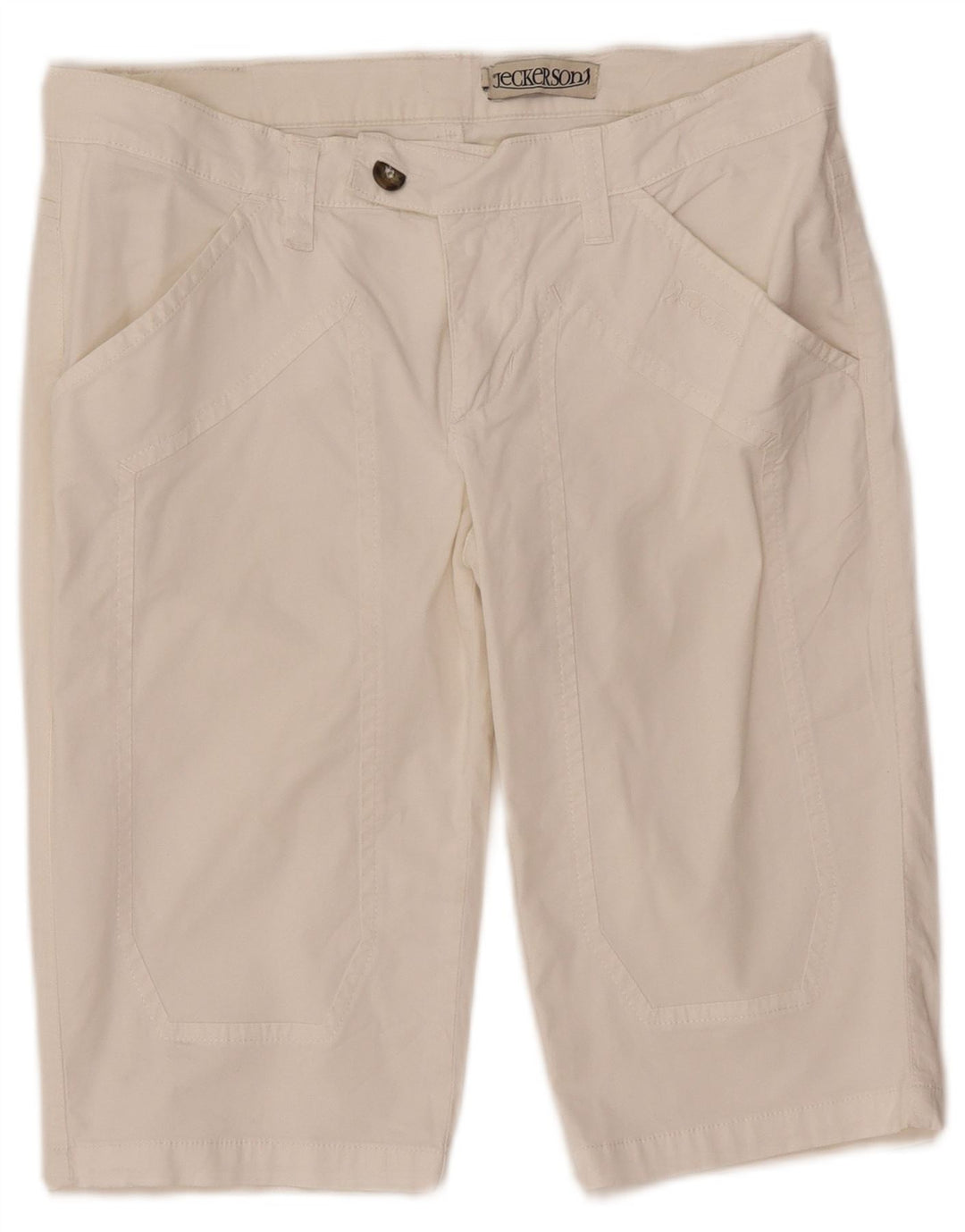 Jeckerson Pantalones Cortos Casuales Para Mujer W30 Algodón Blanco Mediano