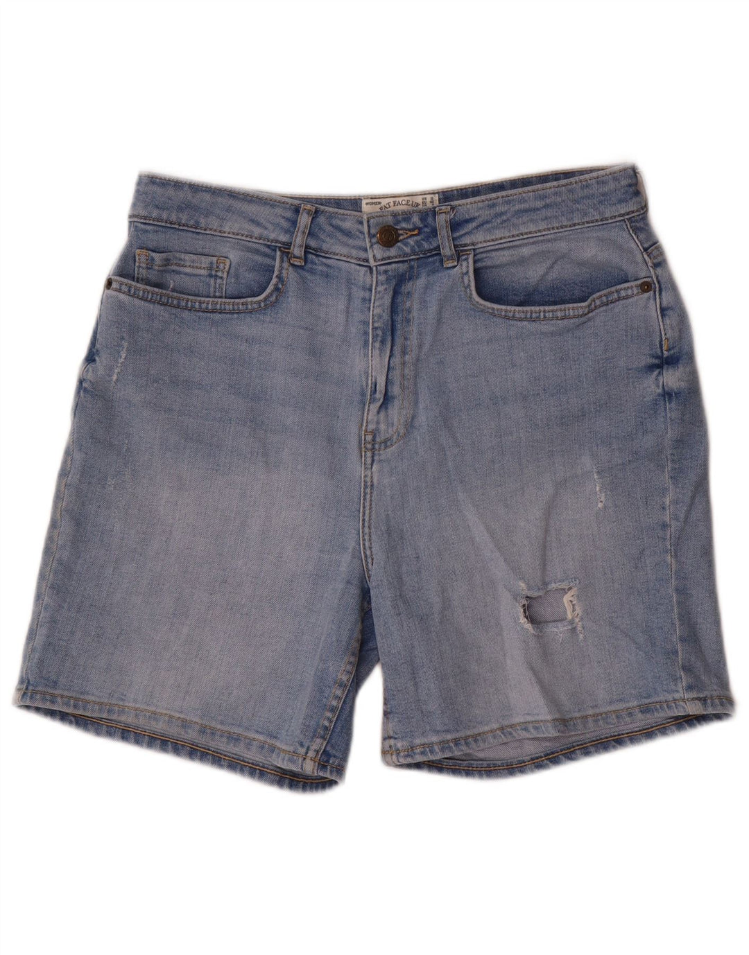 Pantalones cortos de mezclilla desgastados para mujer Fat Face UK 12 Medium W30 Algodón azul