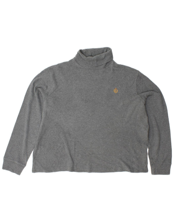 RALPH LAUREN Jersey con cuello vuelto para mujer UK 18 XL Algodón gris