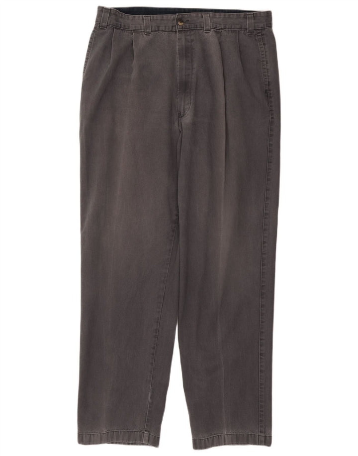 Marks & Spencer Pantalón chino con pinzas para hombre W38 L33 Algodón gris