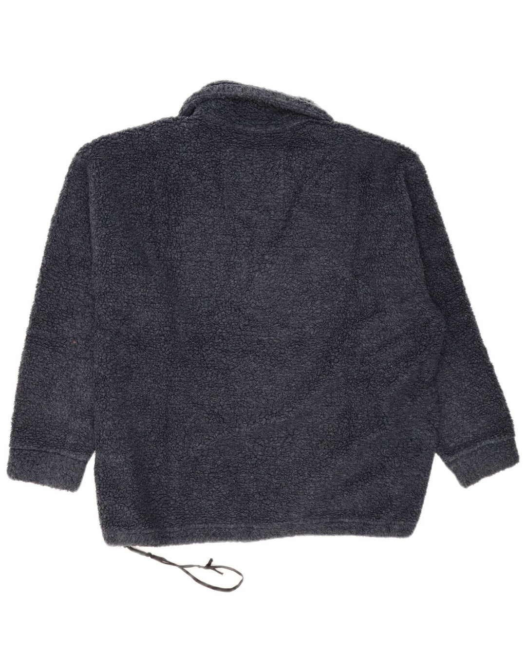 Belfe Hombre Jersey De Forro Polar Con Cuello De Polo Y Gráfico Extragrande Azul Marino Medio
