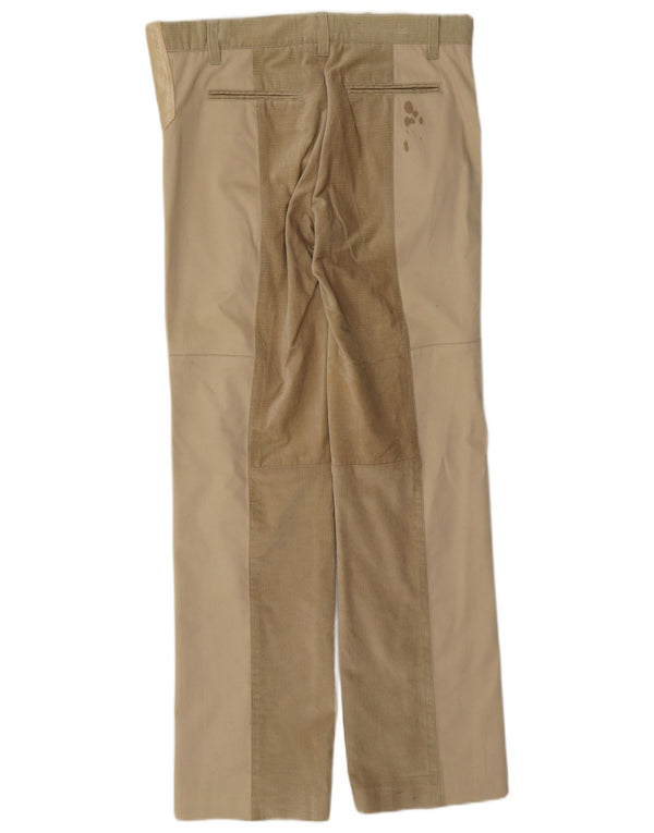 Iceberg Pantalones rectos de pana para mujer IT 40 Small W32 L32 Algodón beige