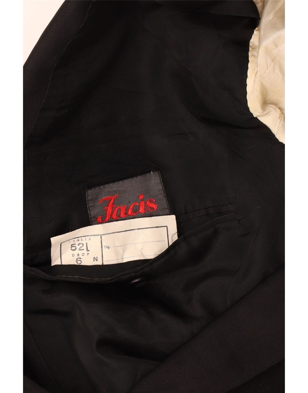 Facis Chaqueta tipo blazer con 1 botón para hombre IT 52 XL Negro