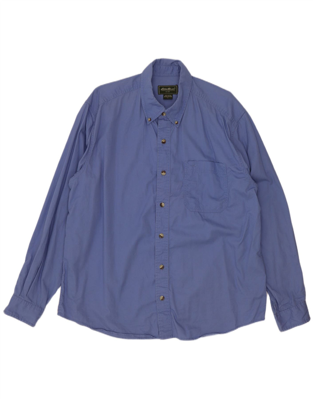 Eddie Bauer Camisa para hombre grande de algodón azul