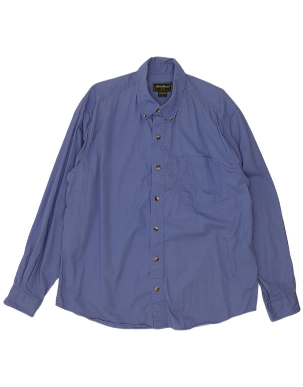 Eddie Bauer Camisa para hombre grande de algodón azul