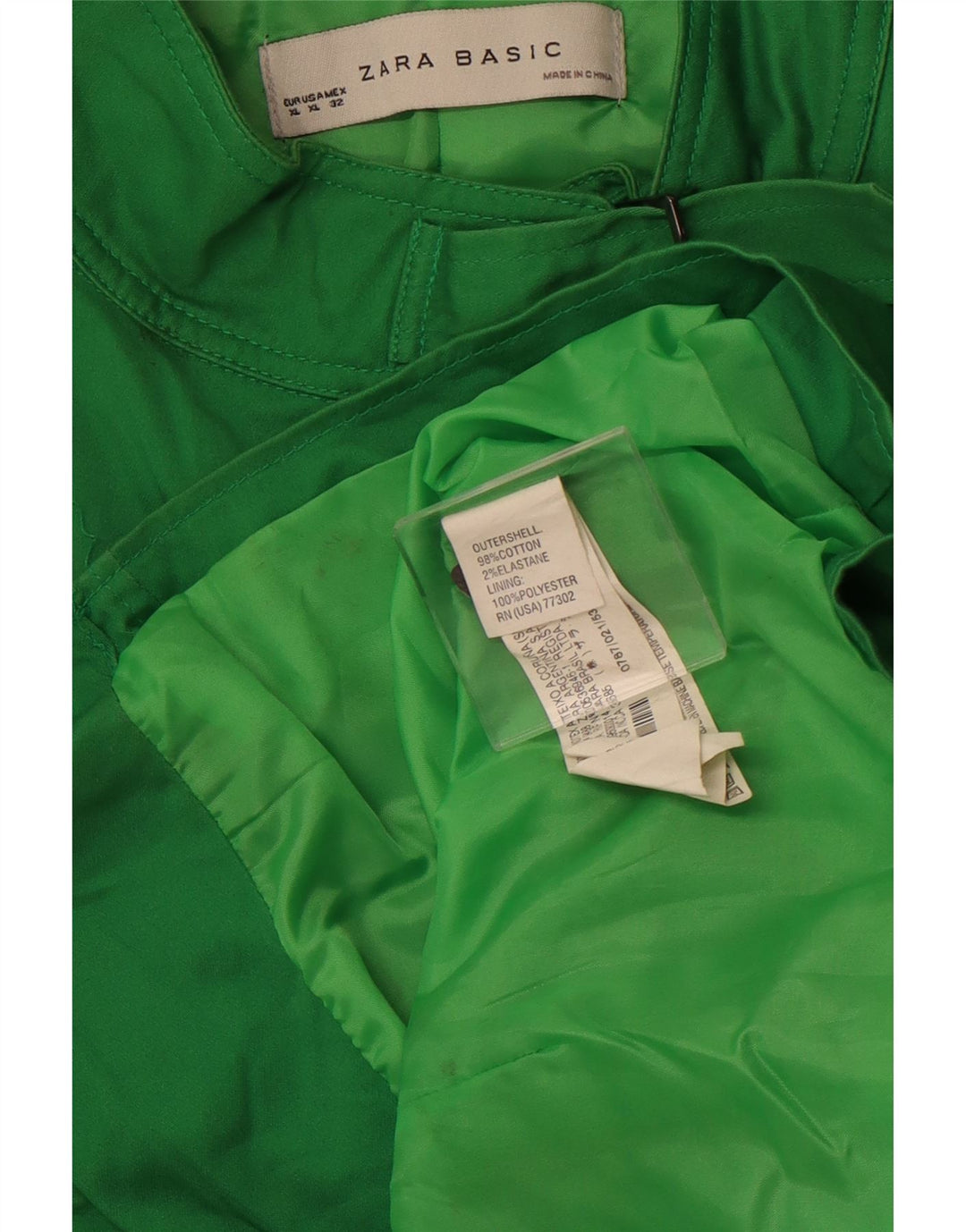 ZARA Mujer Chaqueta Utility ES 40 XL Algodón Verde