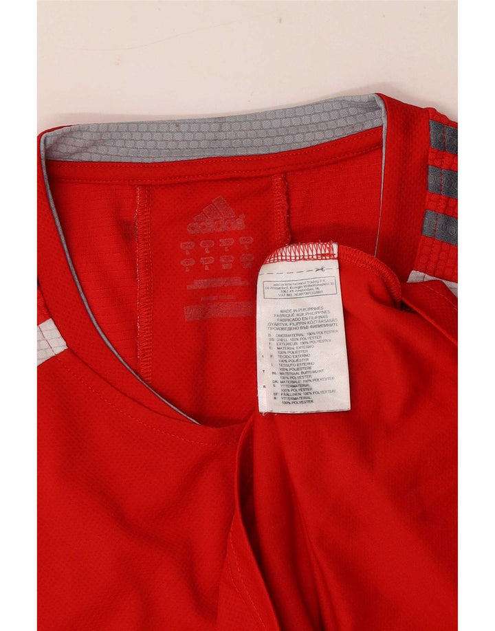 Adidas Camiseta Regular De Manga Corta Para Hombre Top Grande Rojo Colorblock