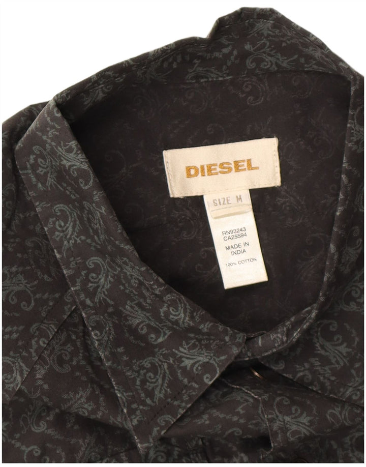 Camisa Diesel Hombre Mediana Algodón Paisley Negro