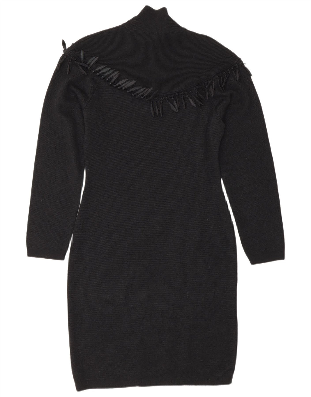 Vestido estilo jersey de manga larga para mujer Byblos IT 42 Medium Black Wool