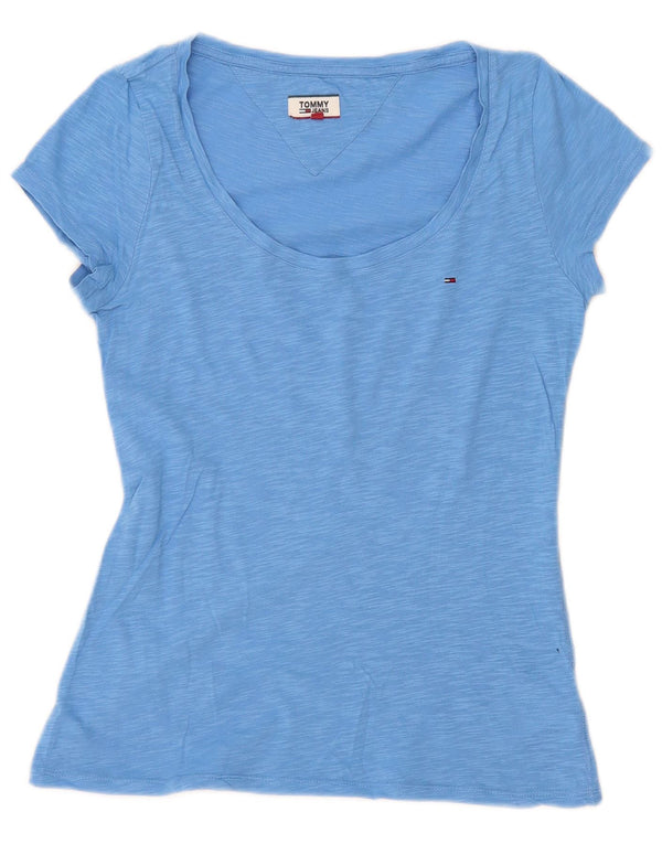 Tommy Hilfiger Camiseta para mujer Top UK 10 Small Blue Moteado Algodón