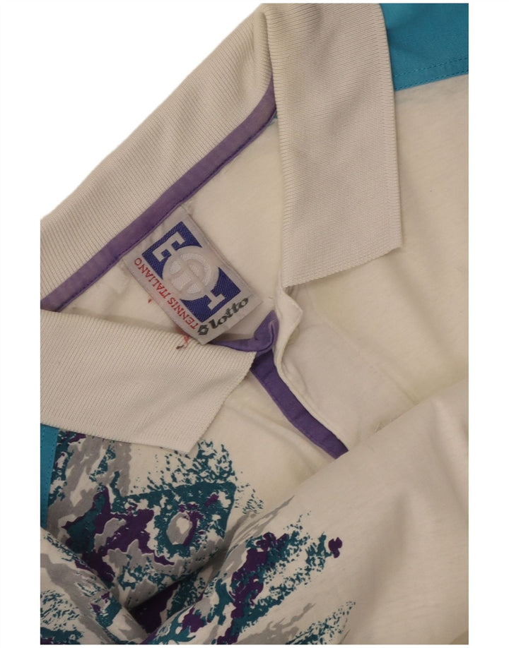 Lotto Hombre Polo Gráfico Grande Blanco Colorblock