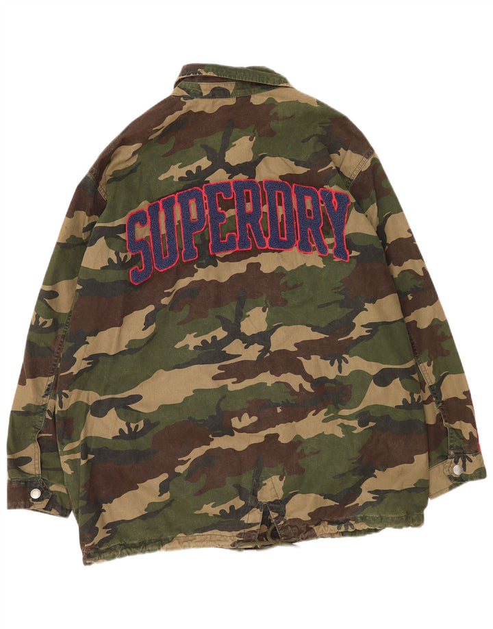 Superdry Mujer Graphic Utility Jacket UK 44 Large Caqui Camuflaje