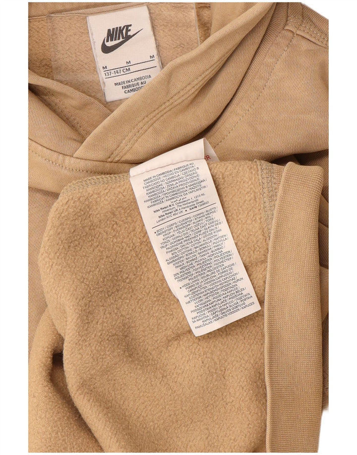 NIKE Sudadera con capucha gráfica para niños 10-11 años Algodón beige medio