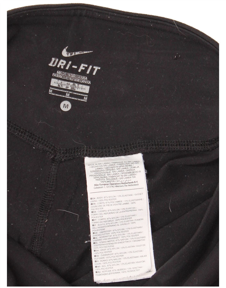NIKE Leggings Dri Fit para Mujer UK 12 Medium Black Nylon