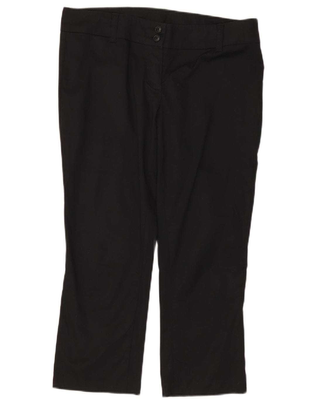 BENETTON Pantalones Capri para Mujer IT 44 Mediano W32 L22 Algodón Negro
