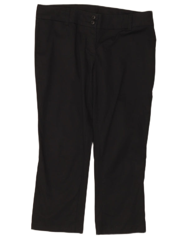 BENETTON Pantalones Capri para Mujer IT 44 Mediano W32 L22 Algodón Negro
