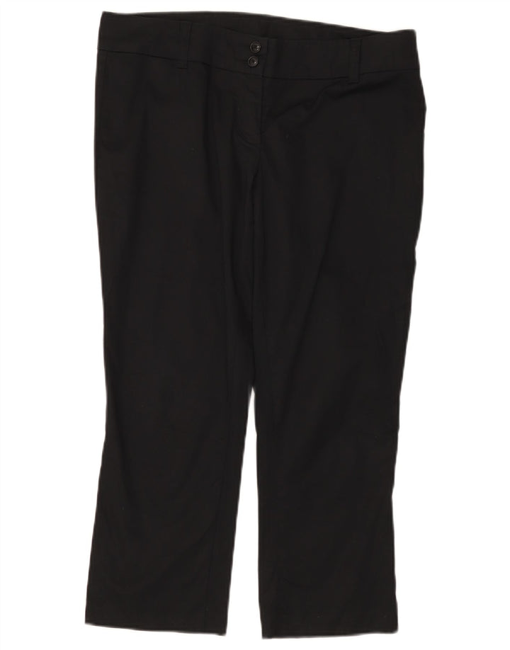 BENETTON Pantalones Capri para Mujer IT 44 Mediano W32 L22 Algodón Negro