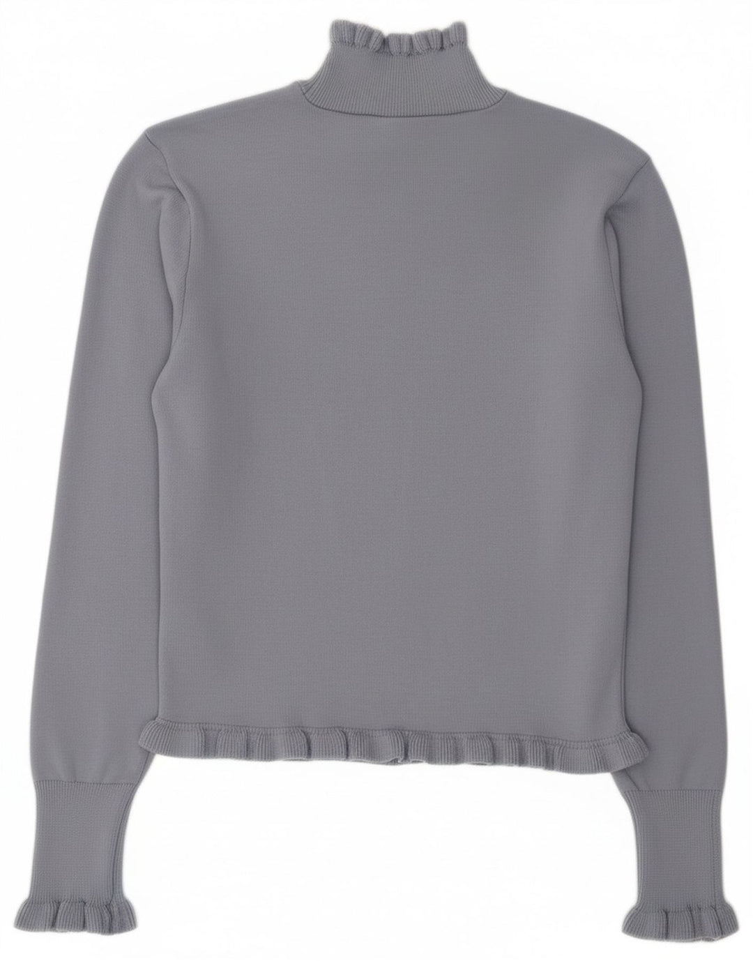 Zara Mujer Crop Turtle Neck Jumper Sweater UK 12 Medio Azul Poliéster