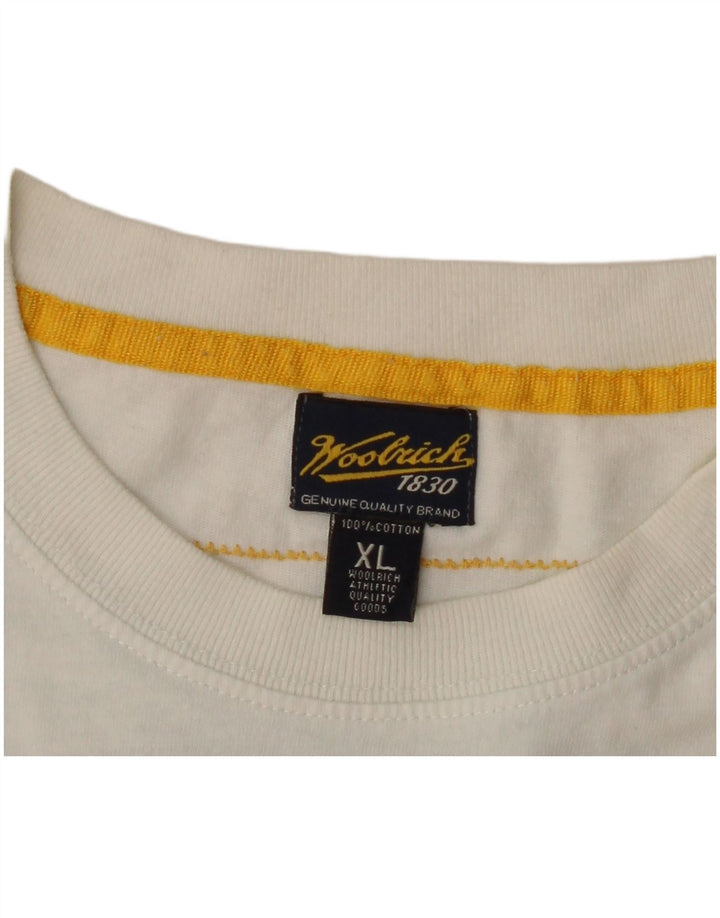 Woolrich Camiseta gráfica para hombre Top XL Algodón blanco