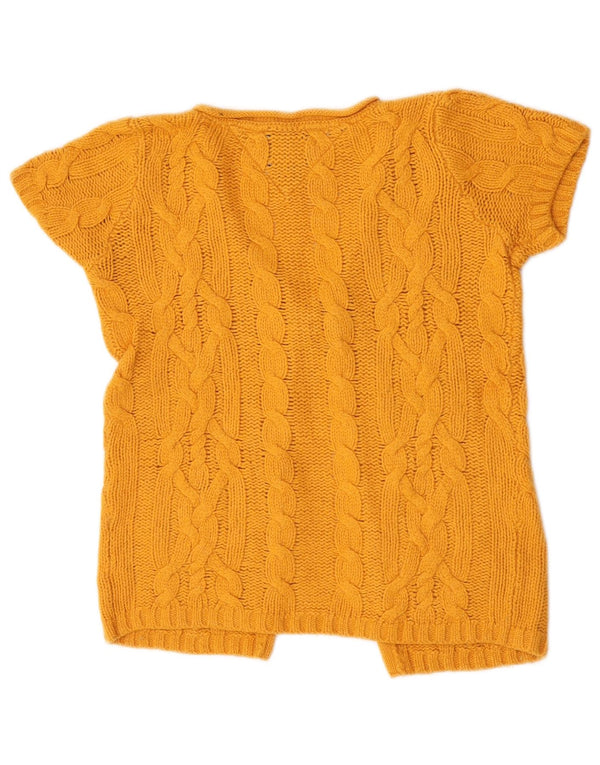 Tommy Hilfiger Suéter tipo cárdigan de manga corta para mujer UK 10 Small Yellow