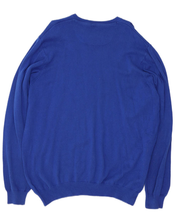 Marks & Spencer - Jersey de cuello redondo para hombre, color azul, XL, algodón azul