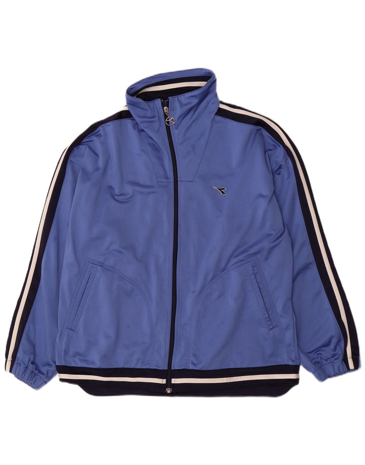 DIADORA Chaqueta superior de chándal para mujer UK 40 Azul medio Colorblock