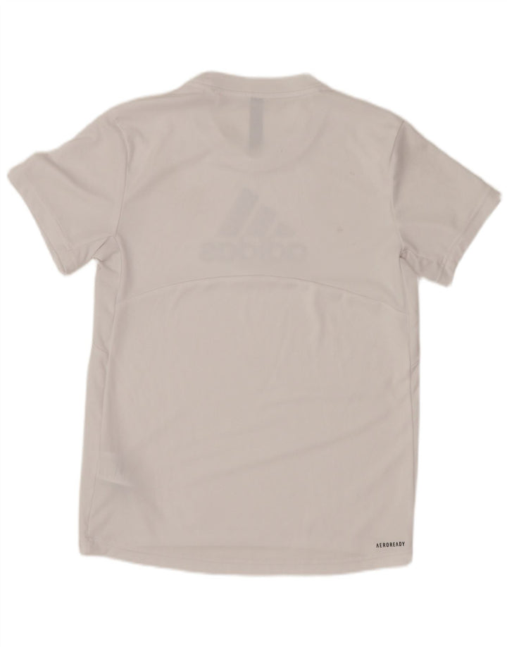 Adidas Mujer Prime Blue Graphic Camiseta Top UK 4/6 XS Blanco Poliéster