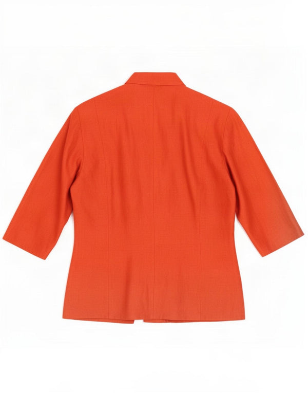 Blunauta Womens 3/4 Sleeve Blazer Jacket IT 34 2XS Orange Linen