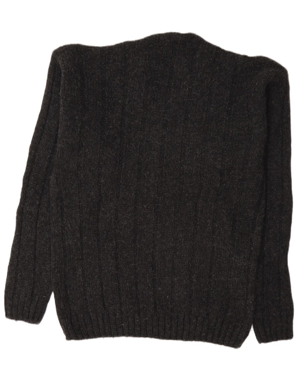 Ciao Mens V-Neck Jumper Sweater XL Black Fair Isle New Wool