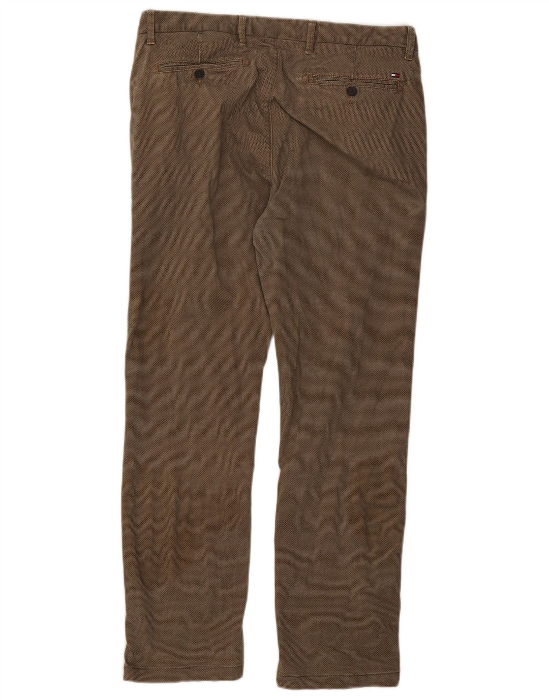 TOMMY HILFIGER Pantalón chino recto para hombre W34 L29 Algodón con manchas marrones