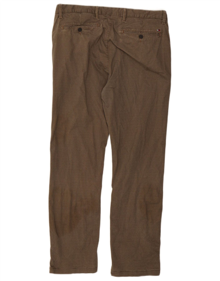 TOMMY HILFIGER Pantalón chino recto para hombre W34 L29 Algodón con manchas marrones