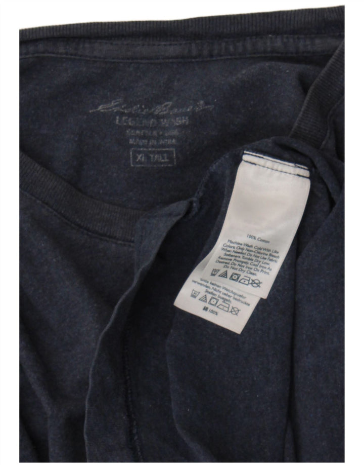 Eddie Bauer Mens Tall Top Manga Larga XL Azul Marino Algodón