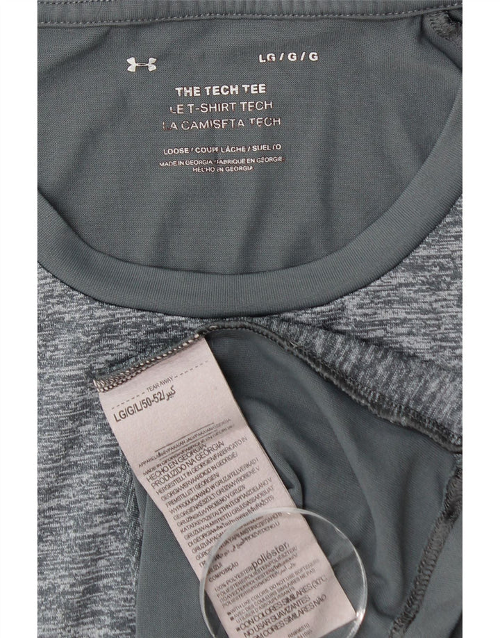 Under Armour - Camiseta para hombre, talla grande, poliéster moteado gris