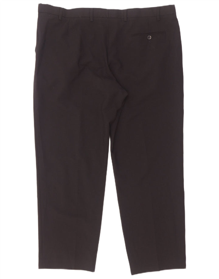 Marks & Spencer Pantalón de traje regular con clavijas para hombre W42 L29 Azul marino