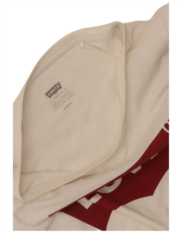 Levi's Camiseta gráfica para mujer Top UK 10 Small White