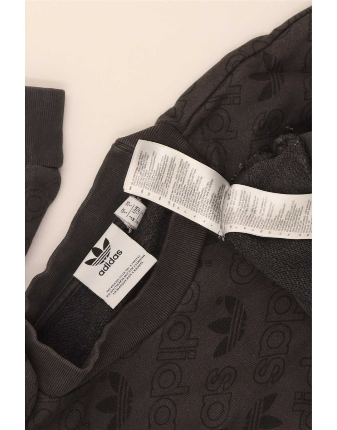 Adidas Hombre Graphic Sudadera Jumper Pequeño Gris Algodón