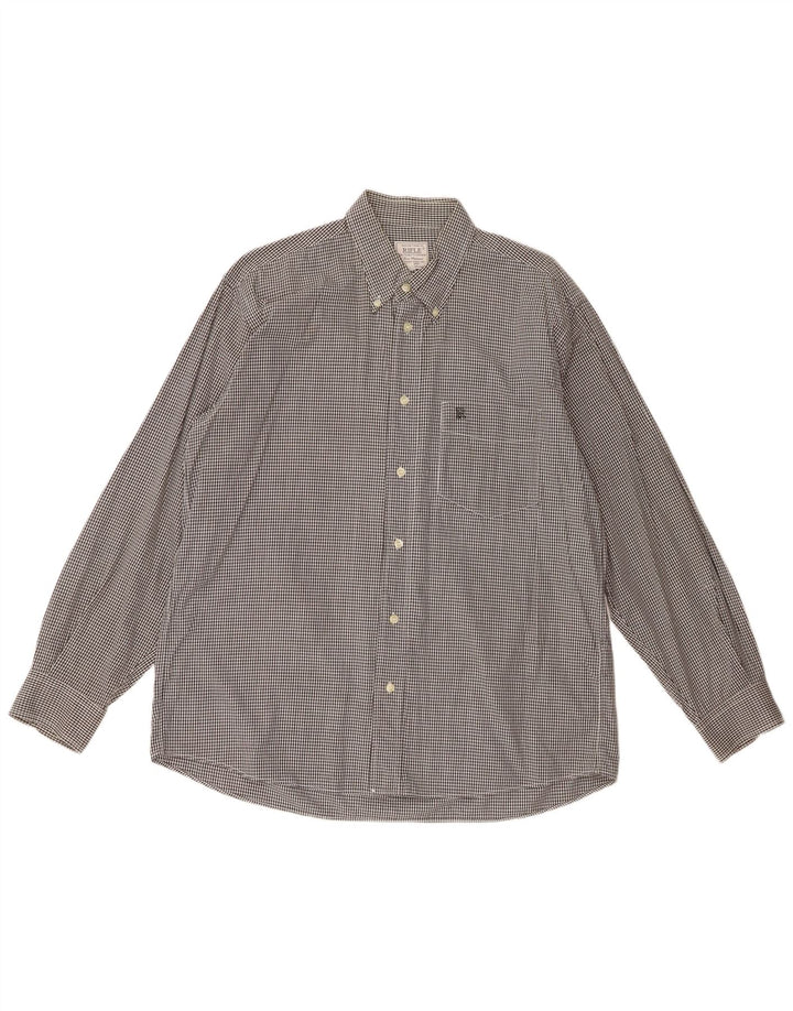 Rifle Camisa Hombre XL Algodón Cuadros Negro