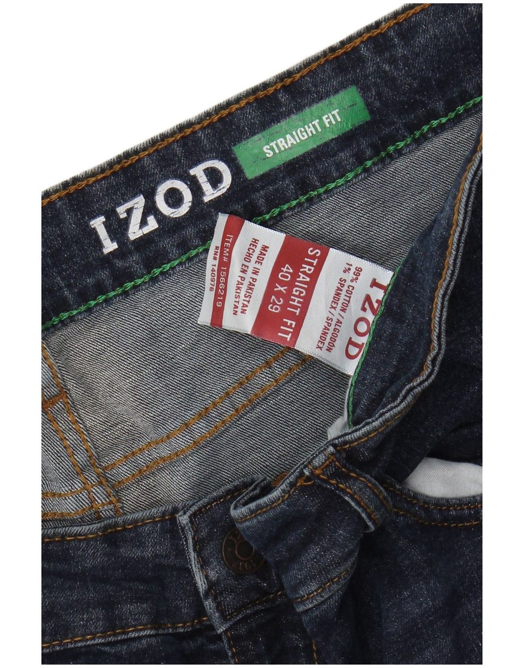 IZOD Vaqueros rectos para hombre W40 L29 Algodón azul