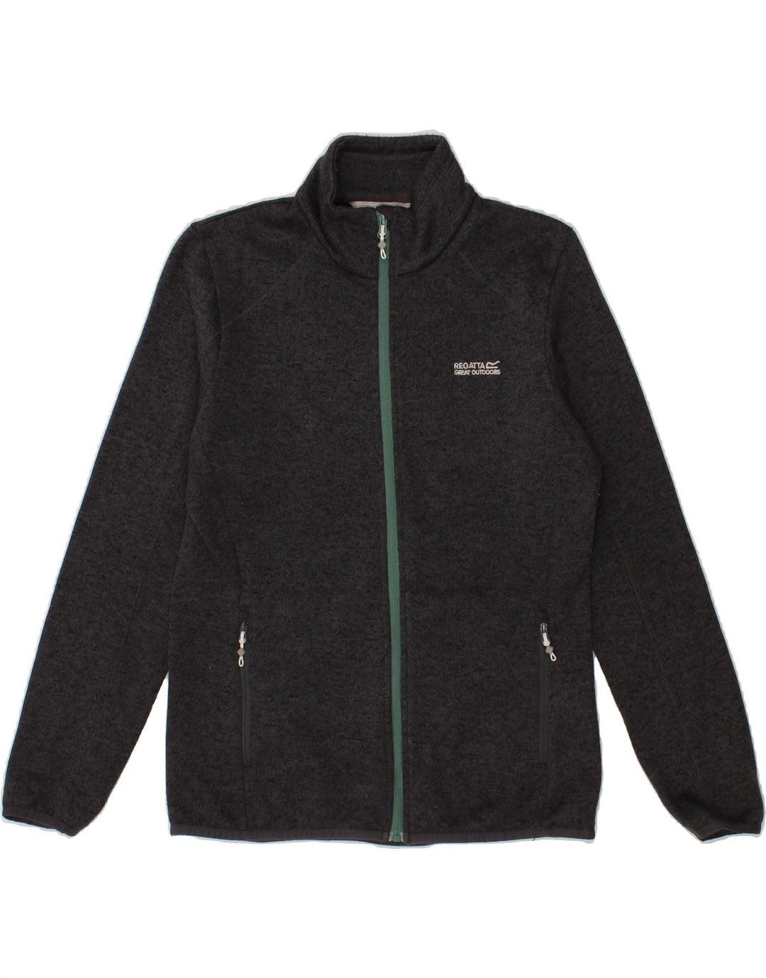 REGATTA Womens Tracksuit Top Jacket UK 14 Large Black Polyester Vintage Regatta and Second-Hand Regatta from Messina Hembry 
