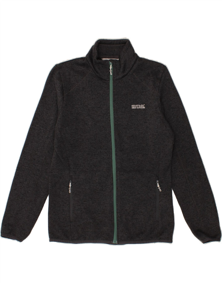REGATTA Womens Tracksuit Top Jacket UK 14 Large Black Polyester Vintage Regatta and Second-Hand Regatta from Messina Hembry 