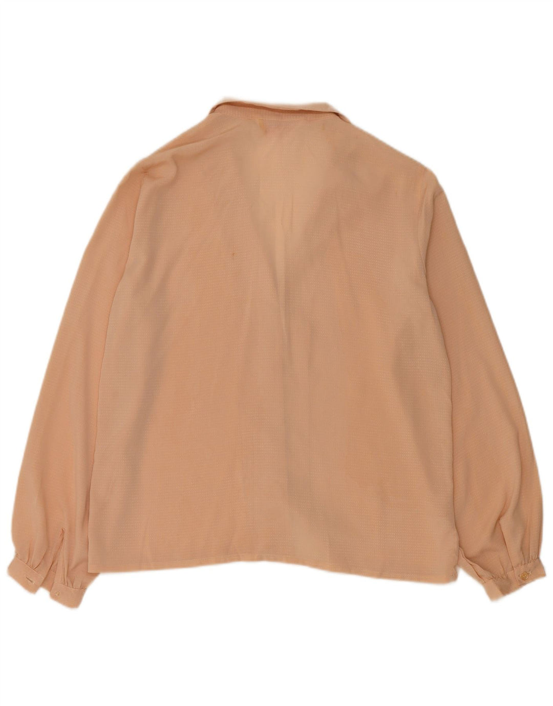Vintage mujer camisa blusa Reino Unido 14 medio beige manchado