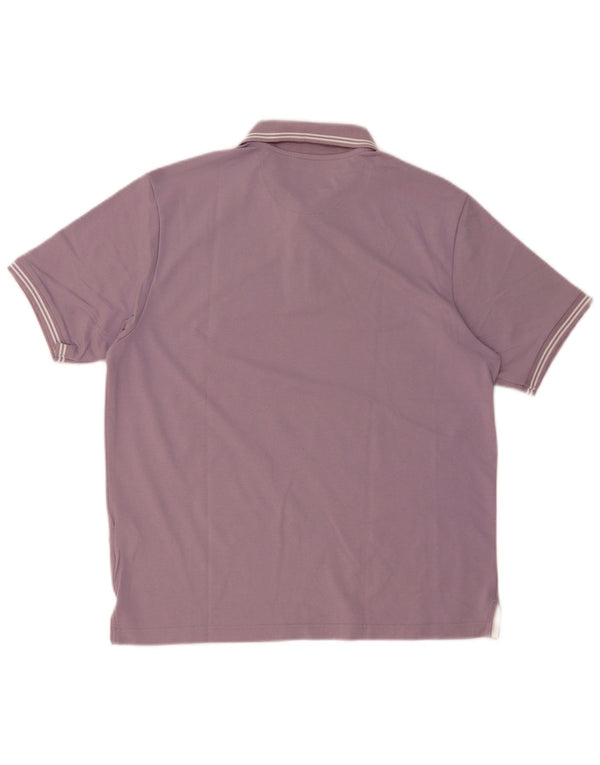 Champion Polo Easy Fit de algodón a rayas en color morado medio para hombre