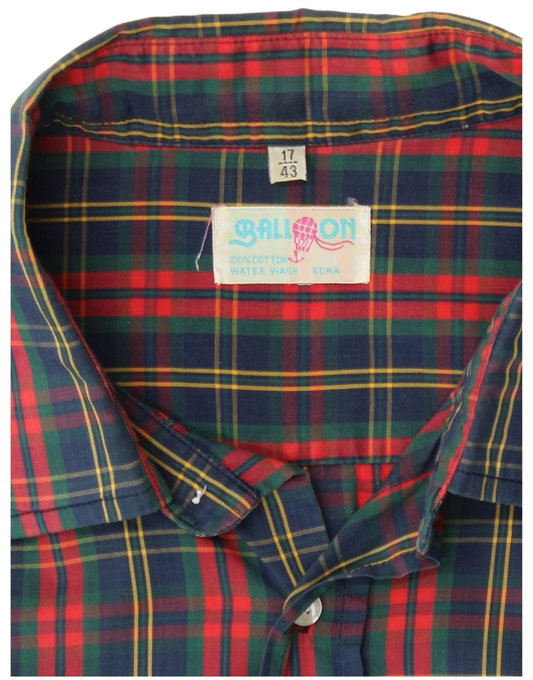 Camisa Hombre Globo Talla 17 43 XL Algodón Cuadros Multicolor