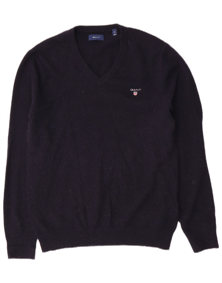 Gant Jersey con Cuello en V de Lana Azul Marino Medio para Hombre