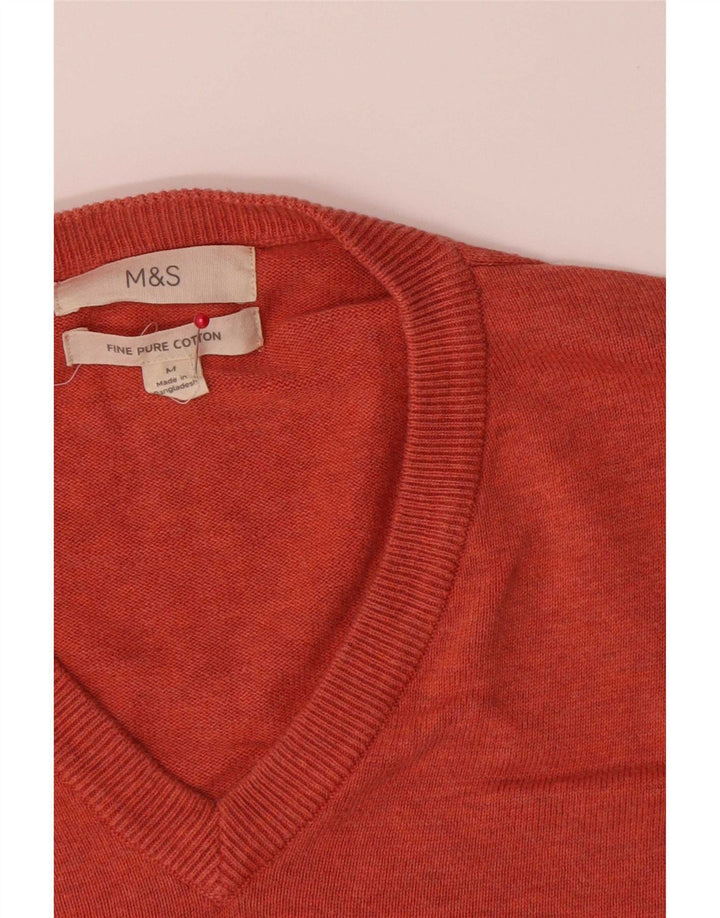 Marks & Spencer Jersey con Cuello en V para Hombre de algodón Naranja Medio
