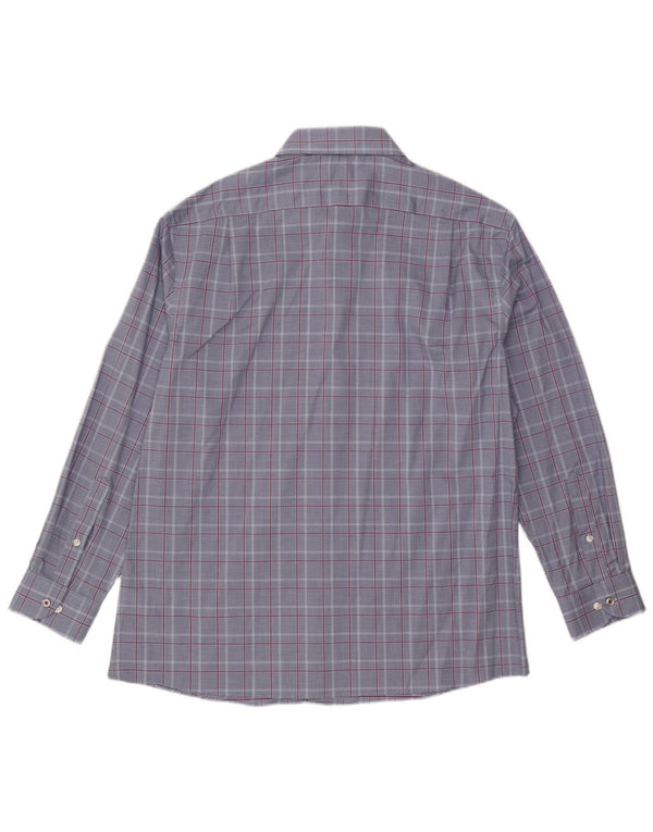 Tommy Hilfiger Camisa Slim Fit para Hombre Talla 17 XL Algodón a Cuadros Azul