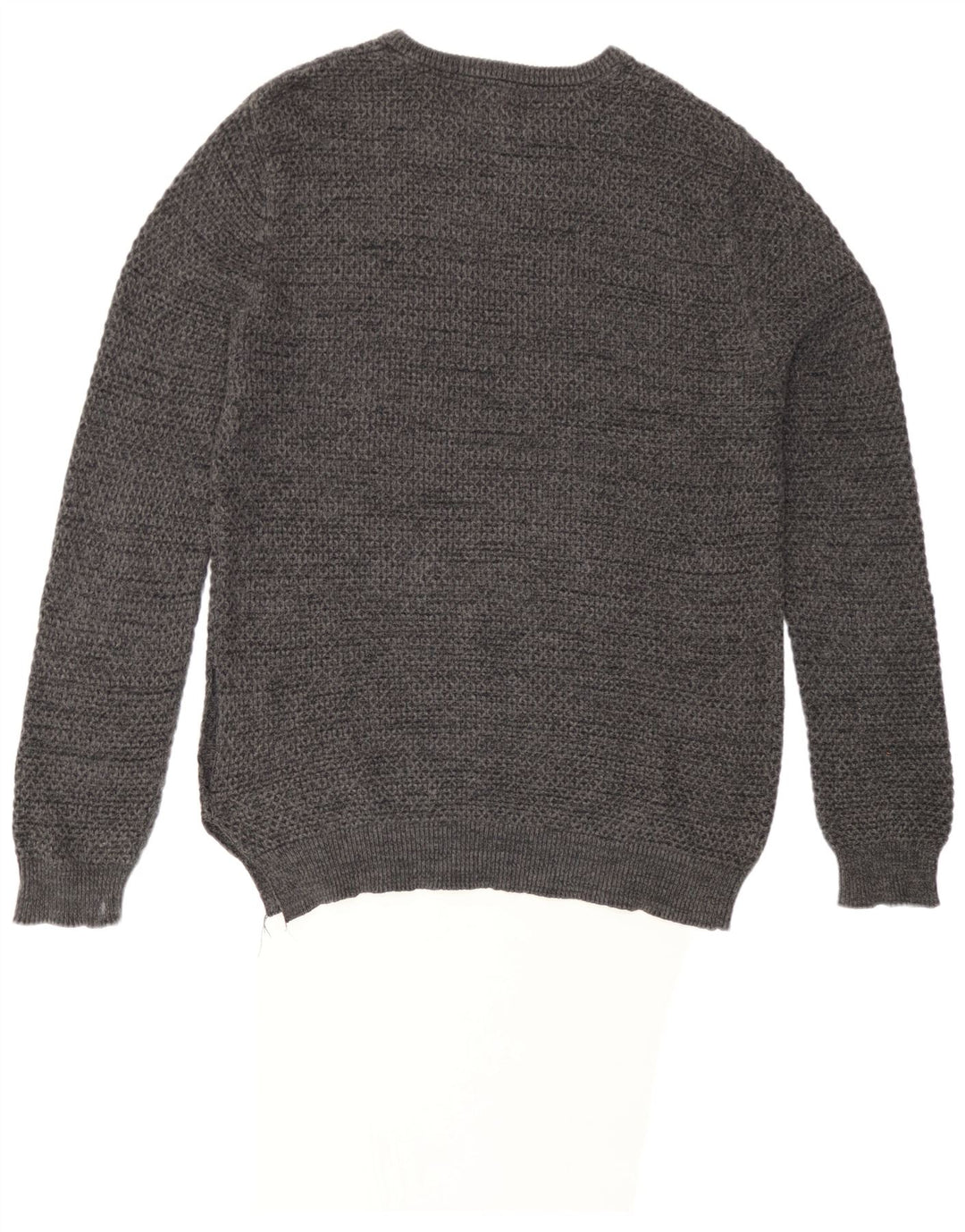 Marks & Spencer Jersey de cuello redondo para hombre de algodón moteado gris grande
