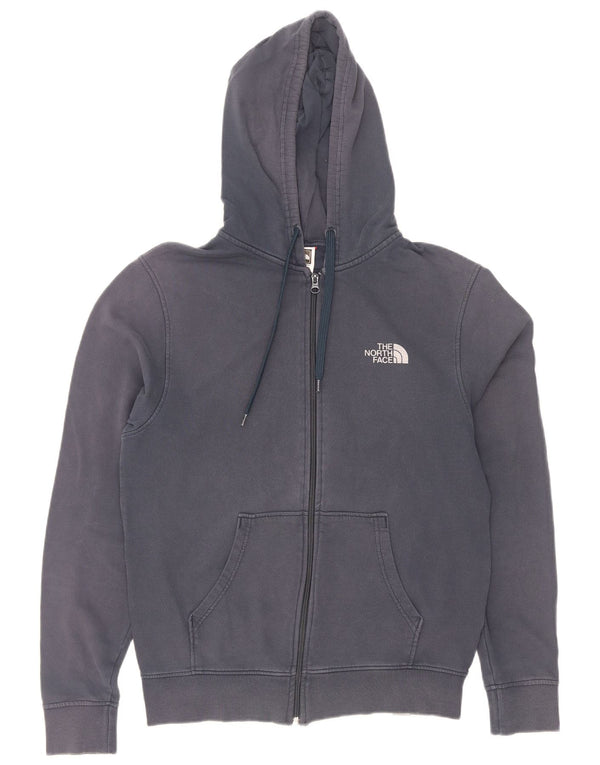 The North Face Mens Zip Hoodie Sweater Small Navy Blue Cotton