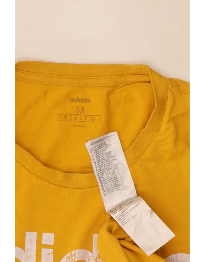 Adidas Hombre Camiseta Gráfica Top Algodón Amarillo Medio
