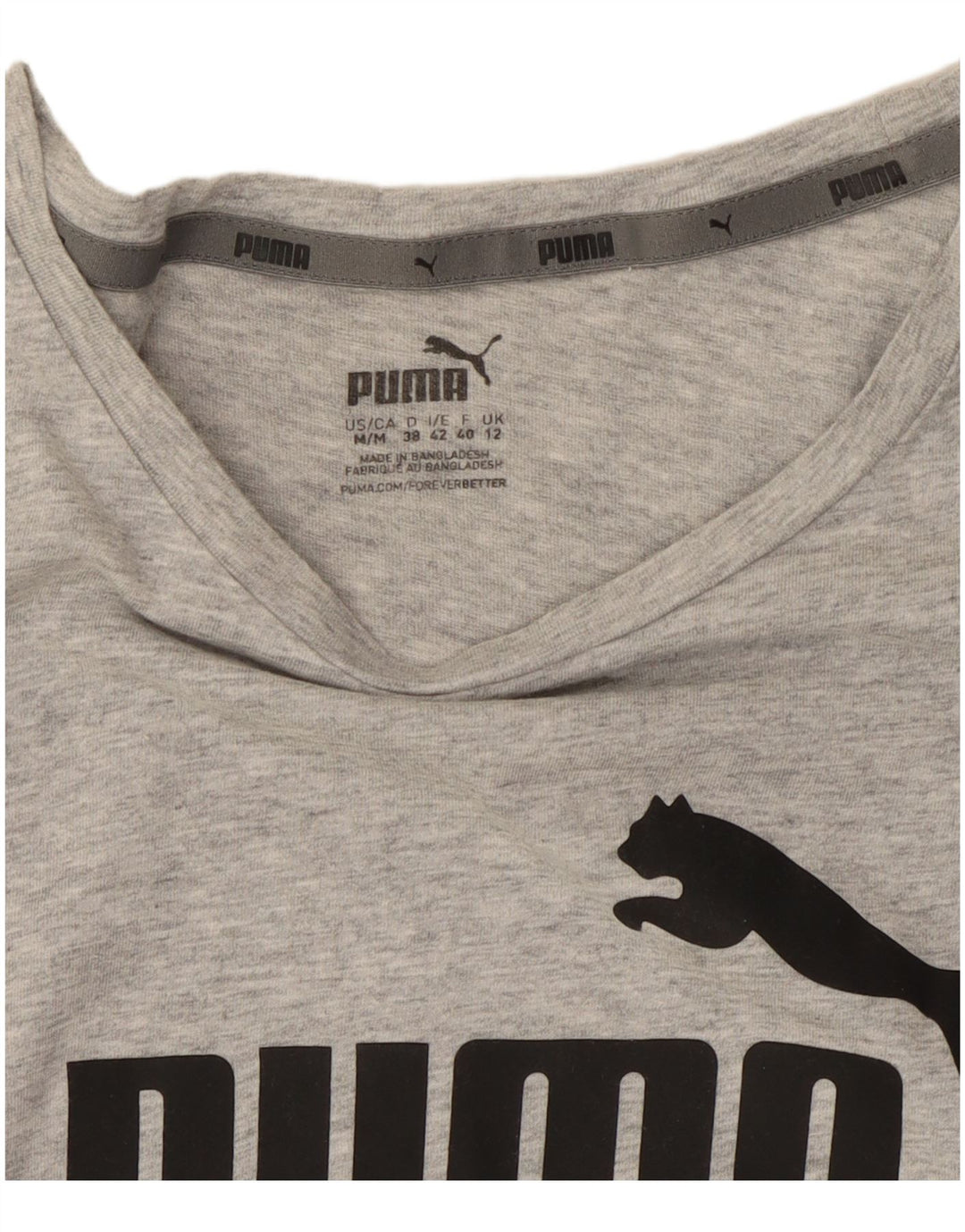 PUMA Camiseta gráfica para mujer Top UK 12 Medium Grey Moteado